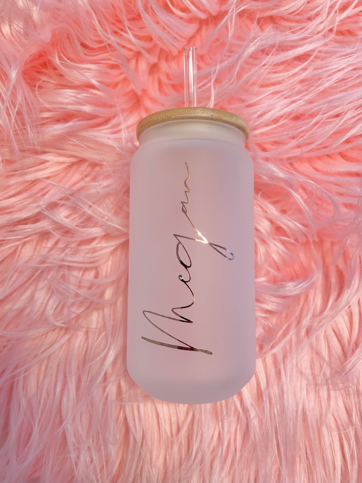 Personalized Frosted Glass Tumbler