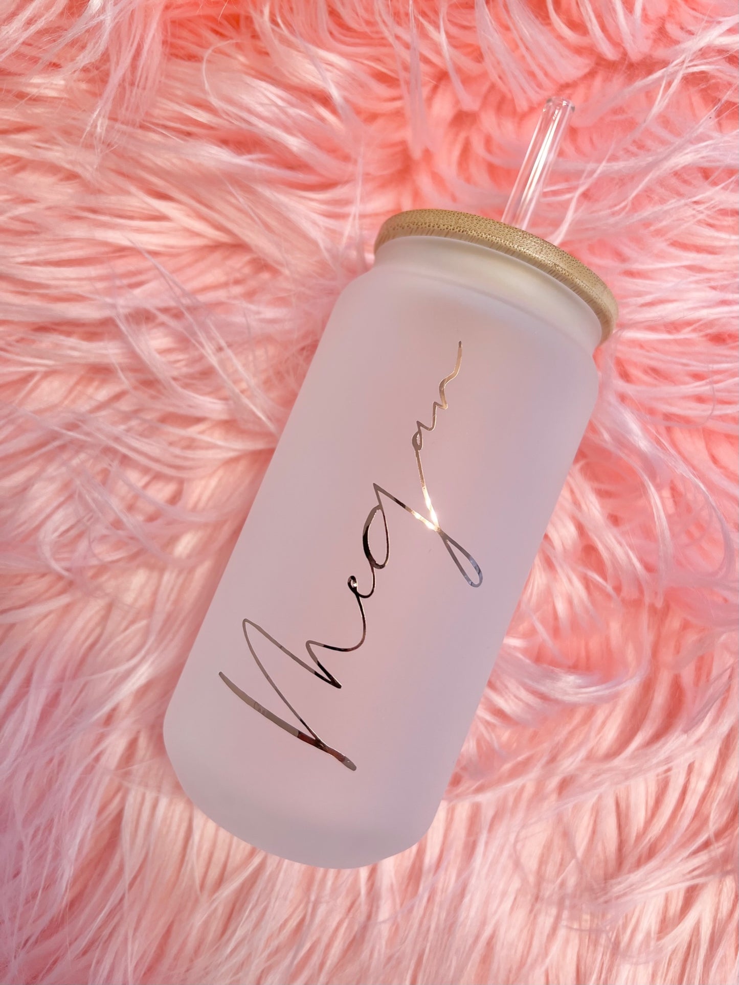 Personalized Frosted Glass Tumbler