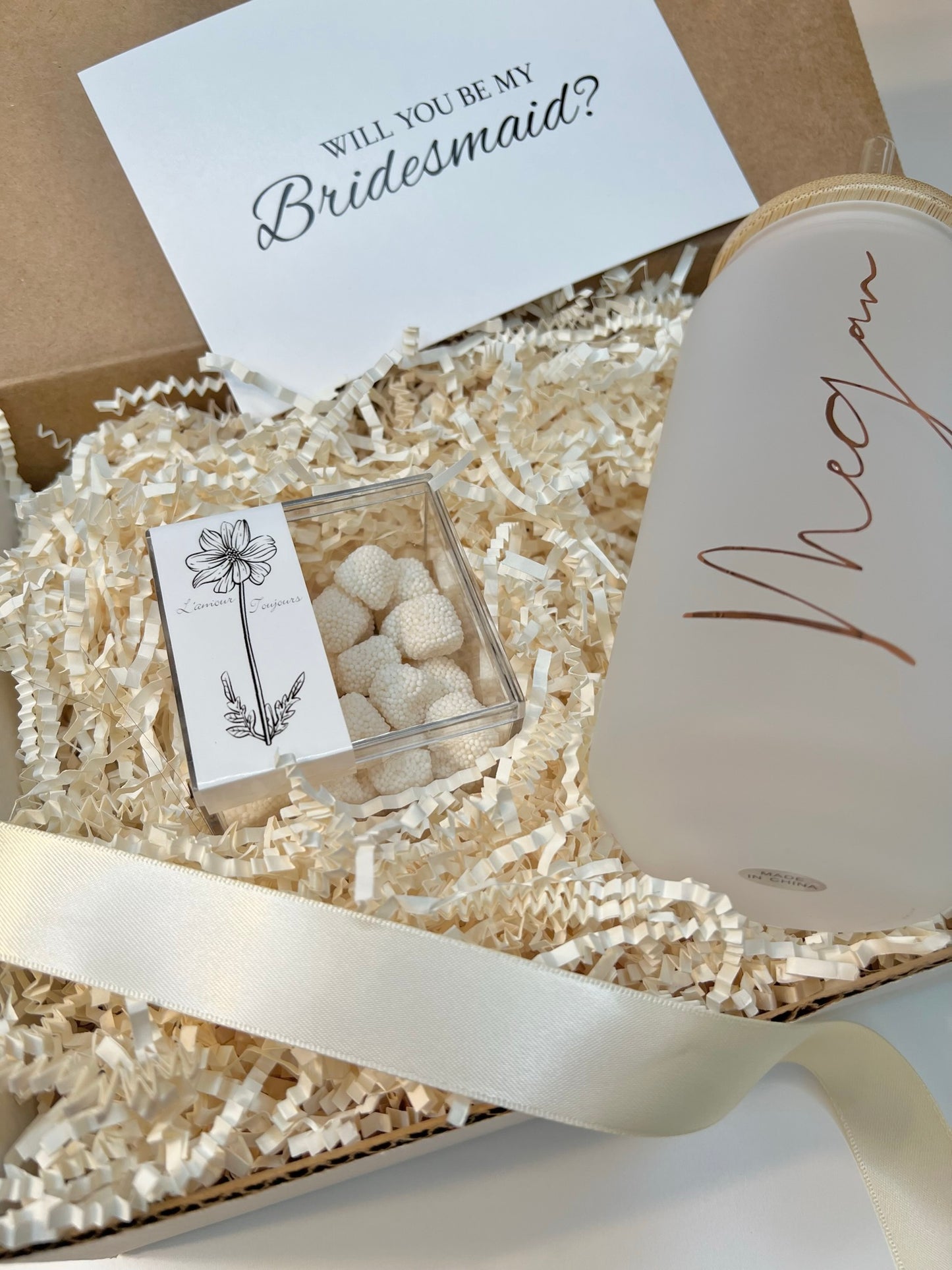 Bridesmaid Proposal Box Frosted Tumbler