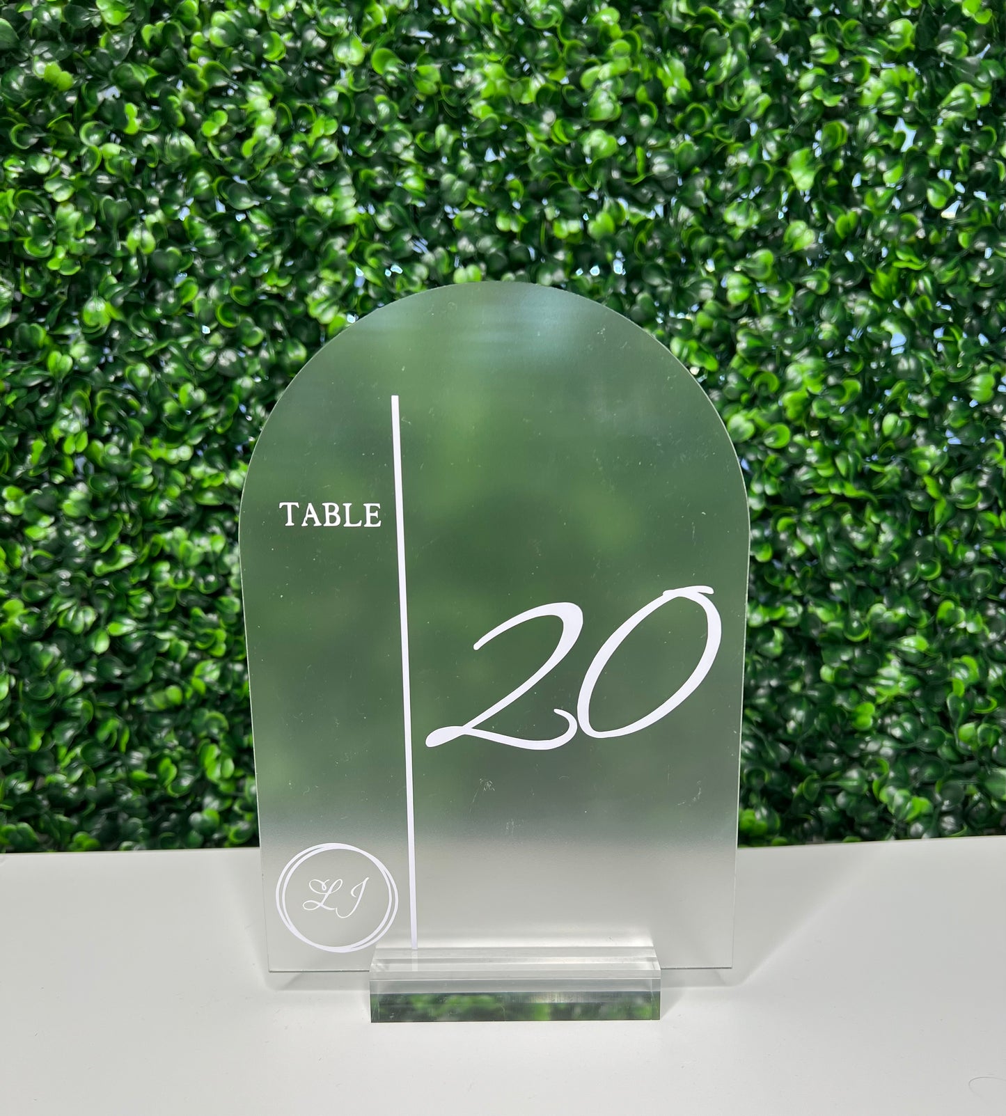 Frosted Arch Acrylic table signs