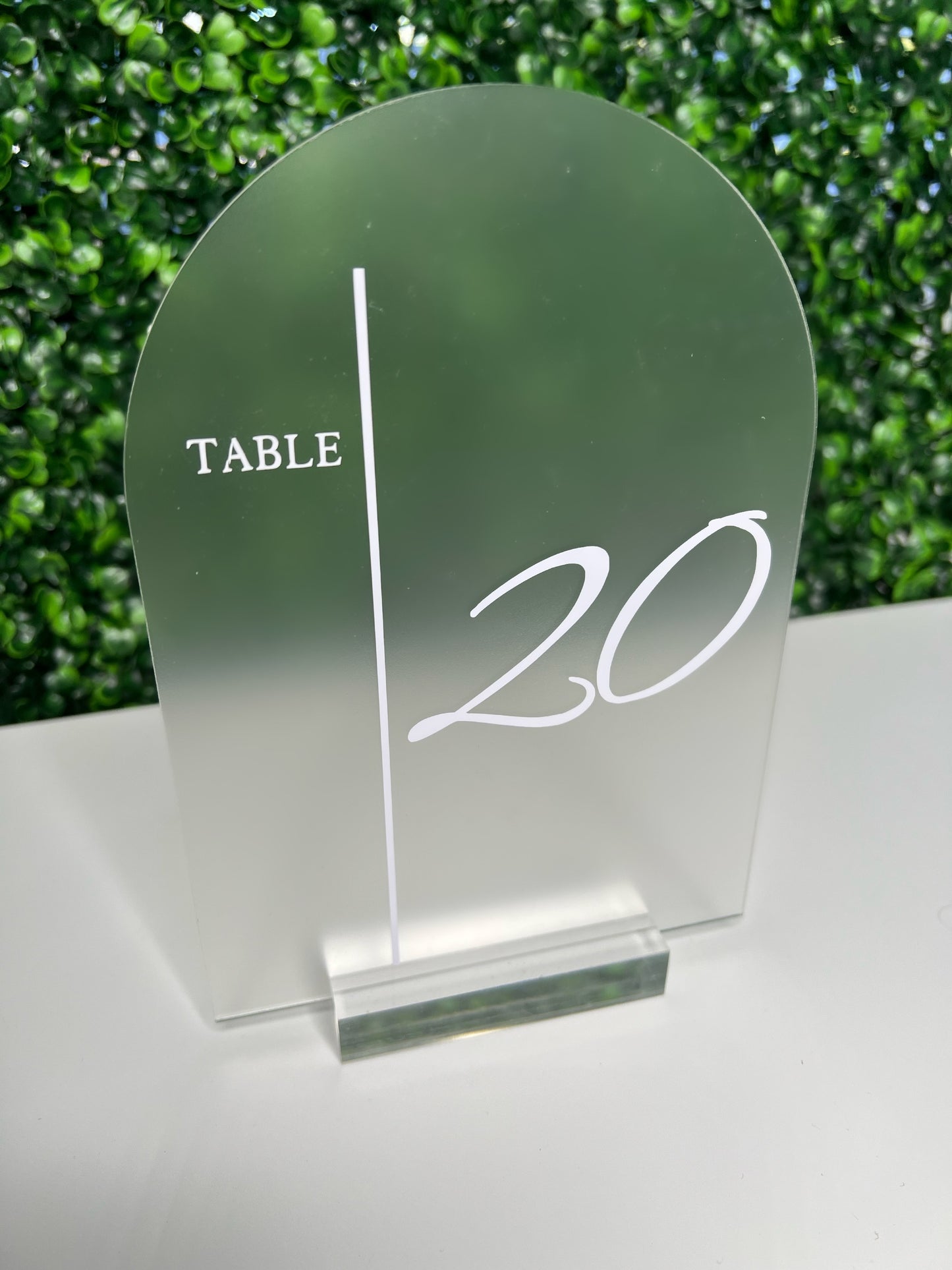 Frosted Arch Acrylic table signs